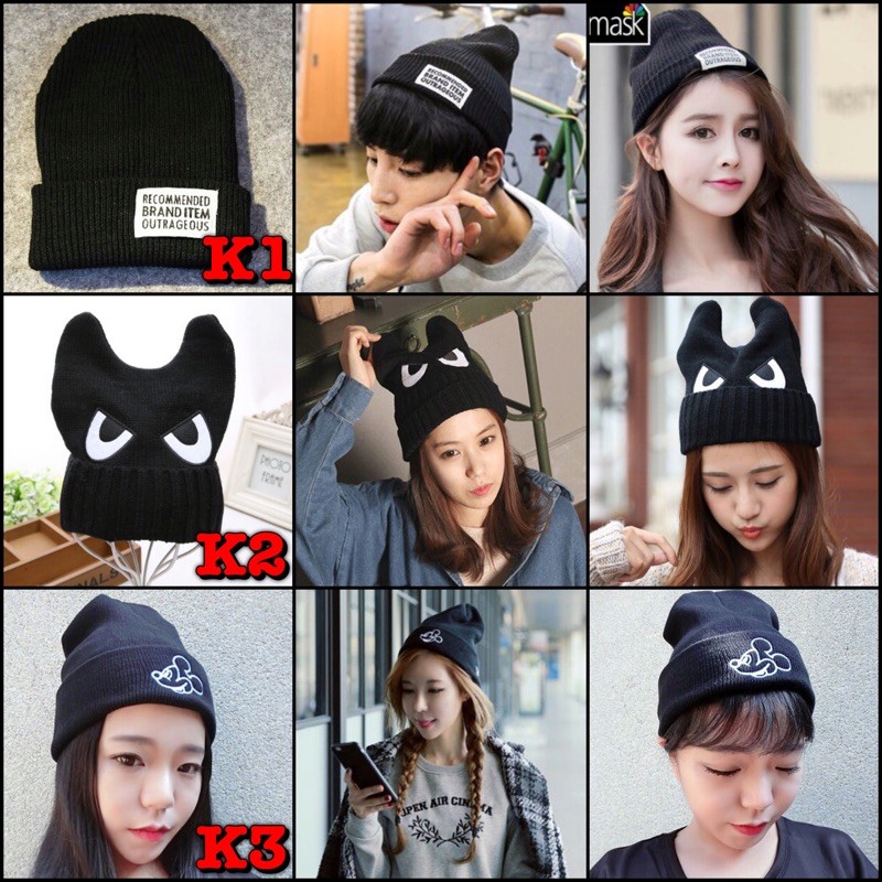 หมวกไหมพรม_ลายรวม หมวกแฟชั่น Cap Hat