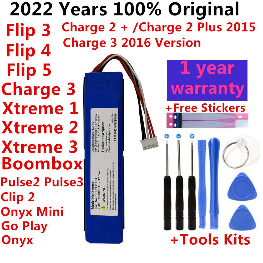 2022 Original เปลี่ยนลำโพงแบตเตอรี่สำหรับ JBL Charge Flip Pulse Xtreme 1 2 3 4 5 สำหรับ Harman Kardon Go Play Onyx Mi04