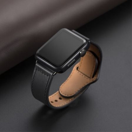 [ส่งต่อ] Genuine leather loop strap for apple watch 42mm, 44mm iWatch series 5 4 bracelet high quality wrist belt