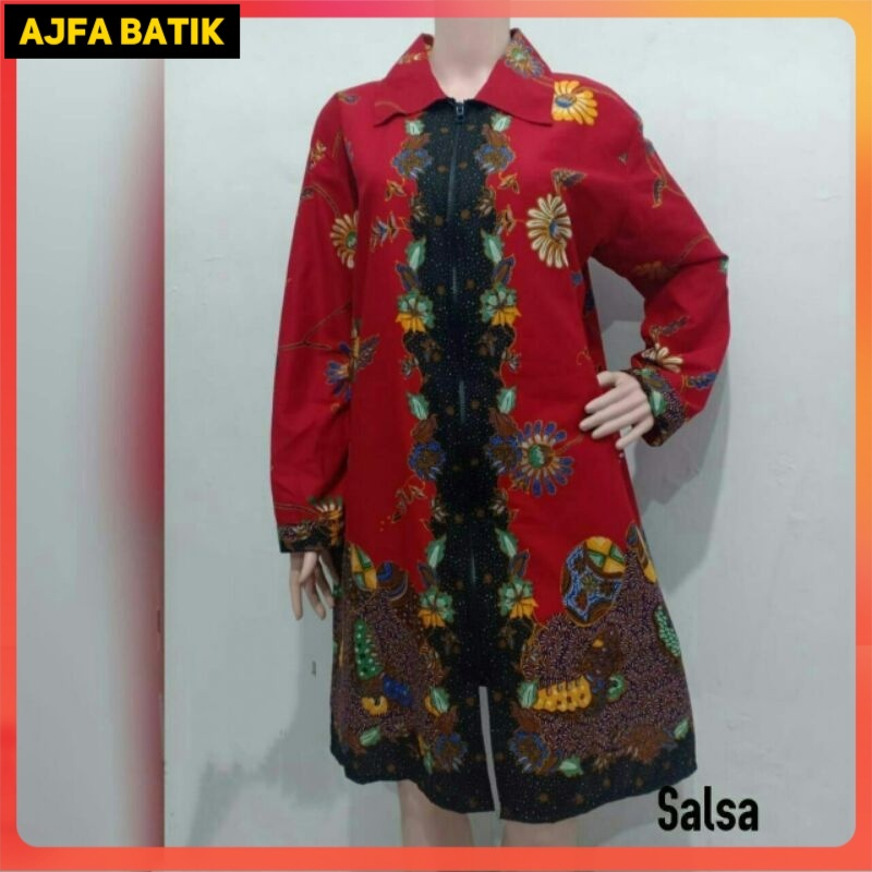 เสื้อคลุม Unggul JAYA BATIK มีซิปหน้า