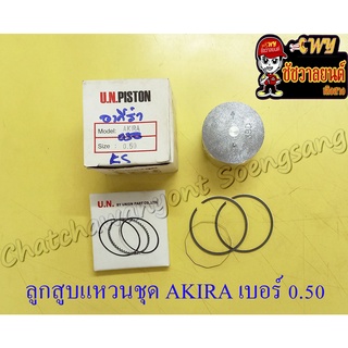 ลูกสูบแหวนชุด AKIRA (RU110) เบอร์ (OS) 0.50 (54.5 mm)