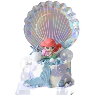 Seashell ตุ๊กตาเจ้าหญิงเงือกสําหรับตกแต่งเค้กวันเกิด