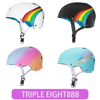 หมวกกันน็อคสเก็ตบอร์ด TRIPLE EIGHT888 โรลเลอร์สเก็ต ลองบอร์ด เด็ก ผู้ใหญ่ ผู้ชายและผู้หญิง หมวกกันน็อค