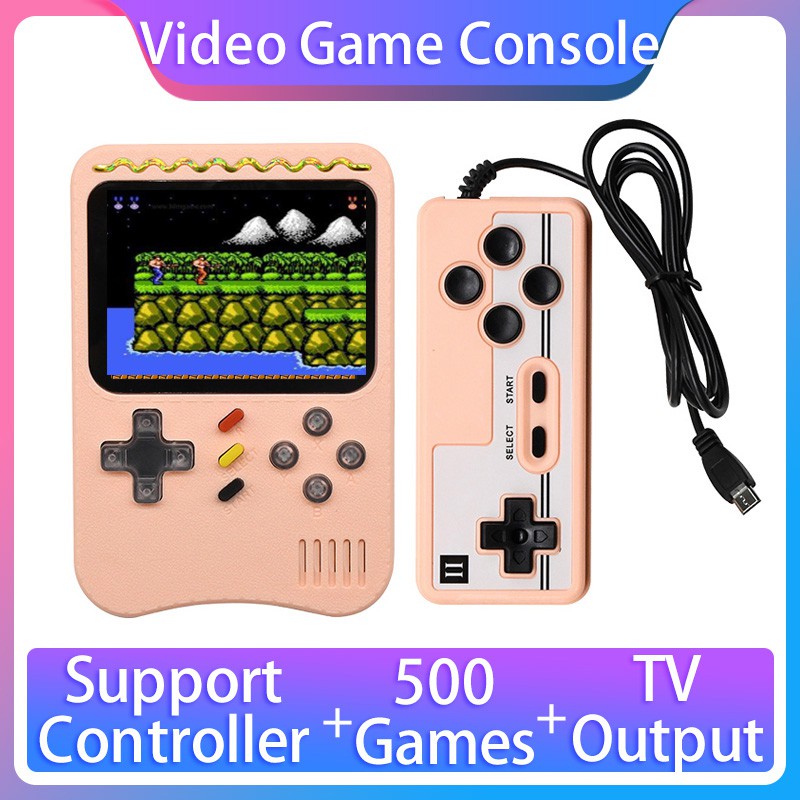 Video Game Console, Handheld Portable Console, Builtin 500 Retro Games, Support Double Player