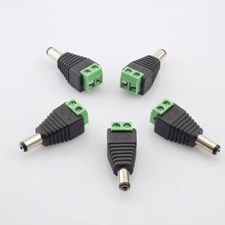 อะแดปเตอร์สายเคเบิลเชื่อมต่อกล้องวงจรปิด 12V DC ตัวผู้ 2.1*5.5 มม. สําหรับสายไฟ Led 5 ชิ้น