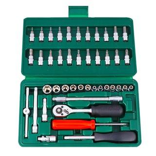 Block screwdriver SOCKET WRENCH SET META VR 91635 46PCS Hand tools Hardware hand tools ไขควงบล็อก ชุดบ็อกซ์ META VR 9143