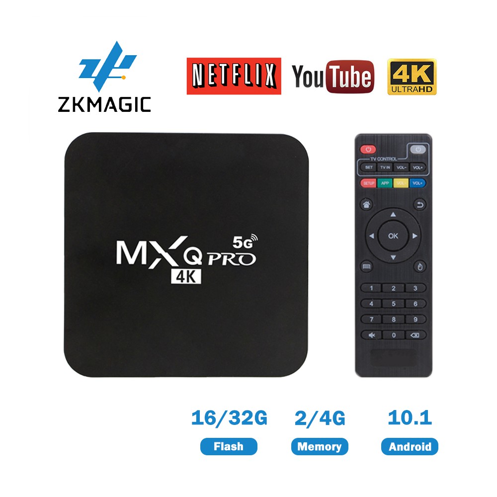 กล่องแอนดรอยด์ทีวี Mxq Pro 4K Android 11.0 Tv Box Rk3228 8Gb 128Gb Hd 3D  2.4G Wifi Google Play Youtube Media Player - Happyline_ - Thaipick