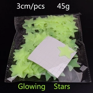 3 ซม.3D ดาวเรืองแสงใน Dark Luminous Fluorescent สติ๊กเกอร์ติดผนัง Luminous Patch เด็กตกแต่งห้องนอน