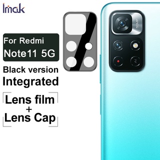 Imak ฟิล์มกระจกนิรภัยป้องกันเลนส์กล้องสําหรับ Redmi Note 11 5G สีดํา HD Ultra Thin Glass Lens Film Protection + Transparent Lens Cap All-in-One