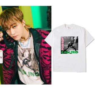 คอตต้อนคอกลมเสื้อเชิ้ต Jaemin London calling nctS-5XL