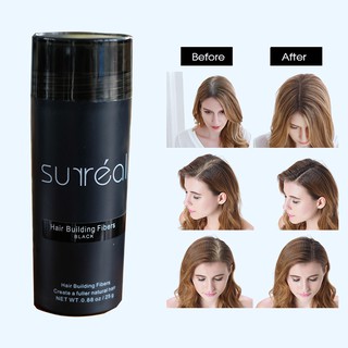 Surreal Fibers25g (สีดำ) ผงไฟเบอร์ปกปิดผมบาง ปิดรอยแสกกว้าง เห็นหนังศรีษะ ปรั...