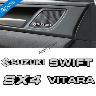 สติกเกอร์โลโก้รถยนต์ อัลลอย ขนาดเล็ก 4 ชิ้น ต่อชุด สําหรับ Suzuki Swift SX4 Vitara