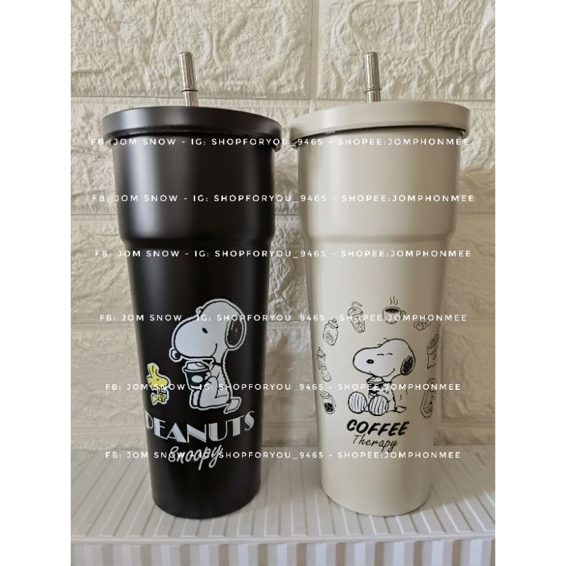 แก้วน้ำแสตนเลส Cafe Amazon X Snoopy Shopee Thailand