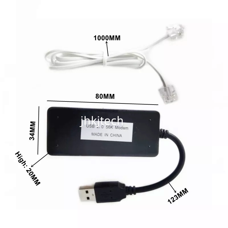 USB 2.0 Data Fax Modem 2 * RJ11 Port Dial Up 56K V.92 V.90 Caller ID รับและส่ง Fax