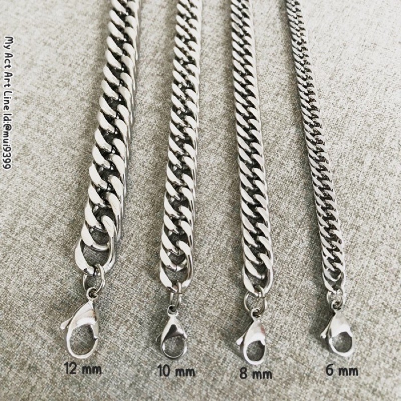 สร้อยข้อมือ สแตนเลส 6-12 mm เลสข้อมือ สร้อยข้อมือโซ่ สร้อยข้อมือสแตนเลสราคาถูก สร้อยข้อมือราคาถูก