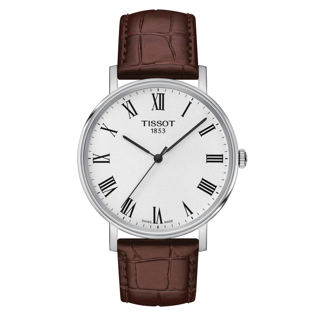 Tissot Everytime Quartz ทิสโซต์ เอฟวรี่ไทม์ สีเงิน น้ำตาล T1094101603300 นาฬิกาผู้ชาย