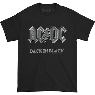 New👕เสื้อยืดพิมพ์ลายแฟชั่น คลาสสิก เสื้อยืดแขนสั้น AC/DC - Back In Black Logo T-Shirt Size XXXL Men&amp;#39;s Women&amp;#39;s T