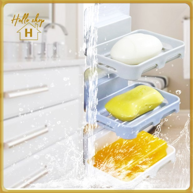 Helloshop 90033 ที่วางสบู่ติดผนัง ที่วางฟองน้ำล้างจาน ไม่ต้องเจาะ รับน้ำหนักได้เยอะ มีให้เลือก 4 สี