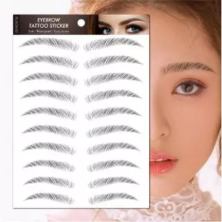 สติกเกอร์สักคิ้ว มหัศจรรย์ 6d สีน้ำตาล สีดํา กันน้้ำ ติดทนนาน