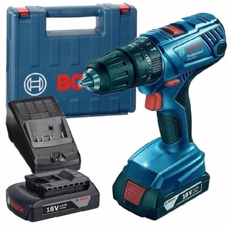 BOSCH สว่านกระแทก สว่านกระแทกไร้สาย GSB 180-LI SET Li-on 18V. (แบต 2.0Ah x2)