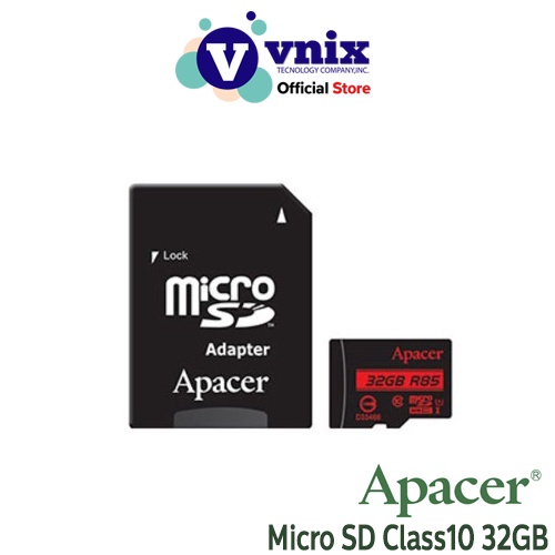 Apacer Micro SDHC UHS-I U1 (AP32GMCSH10U5R)  Class10 R85 32GB  By Vnix Group
