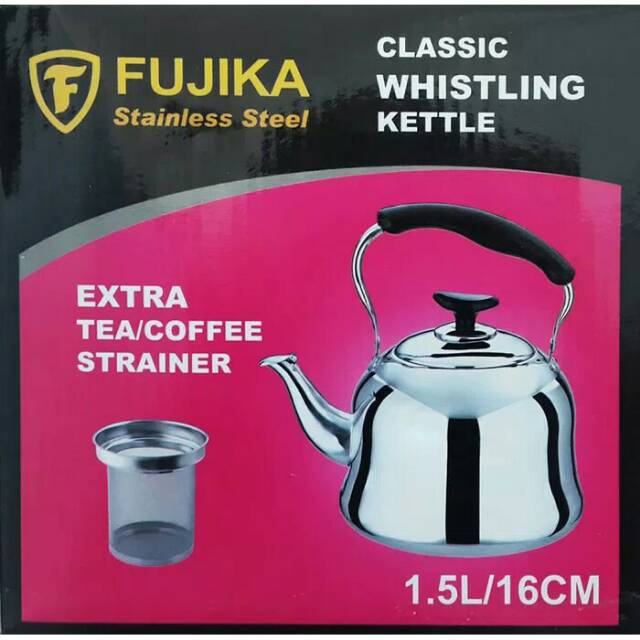 Fujika 1.5ltr Fujika กาน้ําชานกหวีดไร้คราบ