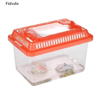 Fidvdo Portable Handheld Plastic Fish Tank Transparent Cutout Design For Turtle PetFish TH