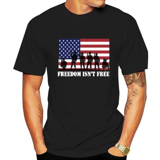 เสื้อยืดผ้าฝ้ายพิมพ์ลายขายดี เสื้อเชิ้ต FREEDOM ISNT FREE Troops