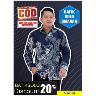 Sumitra BATIK INDONESIA BATIK เสื้อเชิ้ตแขนยาว ผ้าฝ้าย ลาย SOLO BATIK LAPIS 2ndaru KAWUNG PUTIH SAMBARA  PANJI LESMONO BATIK SOLO AMANAH BAHRAN