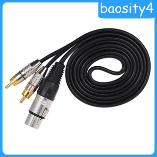 [Baosity4] 2 Rca Male To Xlr 3 Pin Female อะแดปเตอร์สายเคเบิ้ลเชื่อมต่อไมโครโฟน 0.3ม.