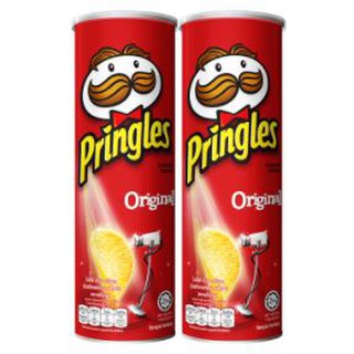 PRINGLES พริงเกิลส์ มันฝรั่งทอดกรอบ รสดั้งเดิม ขนาด 110กรัม ยกแพ็ค 2กระป๋อง ORIGINAL