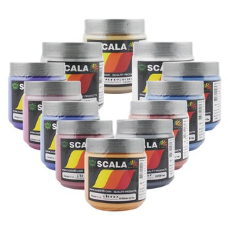 สีสกรีนเสื้อ สียาง สีเงินยางลอย สีทองยางลอย สีและลอยขาว ขนาด 0.5 กก. Scala