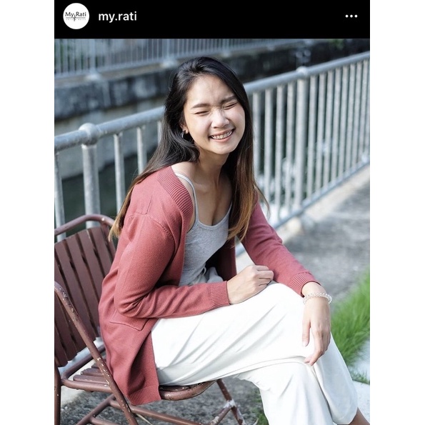 Cardigan แบรนด์ myrati สีส้มอิฐ
