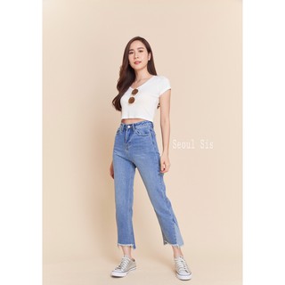 6010 Denim Long Pant กางเกงทรงบอย ปลายขาเต่อ แต่งปลายขาเท่ๆ