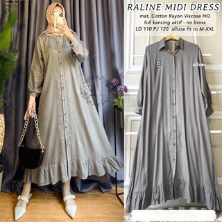  Midi Dress Material RAYON Cotton Material Get Women Gamis (ไม่รวม HIJAB) FULL Button Front Life / FRIENDLY Midi Dress Korea Baju Gamis Women Midi Dress Women Import New Model 2022