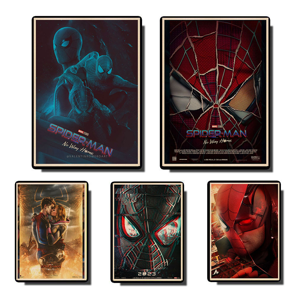 Home Run Spider-Man: No Way Home Retro โปสเตอร์คุณภาพสูงพิมพ์กระดาษคราฟท์สําหรับ Home Bar Decor