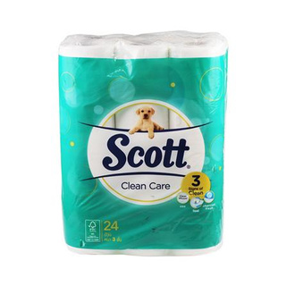 กระดาษชำระ SCOTT CLEAN CARE แพ็ค 24 ม้วน สะอาด ปลอดภัยต่อการใช้งาน