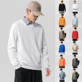 ราคาส่ง2ตัวขึ้นไป Shop Fasion Men Long Sleeve Sweater DF14 เสื้อกันหนาวคอกลม เสื้อยืดแขนยาวชาย คอกลม เสื้อแขนยาวลำลอง