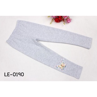 เลกกิ้งเด็กผู้หญิง สีเทา แต่งลายผีเสื้อด้วยคริสตัลตรงเข่าด้านหน้า LE0190 Size 100