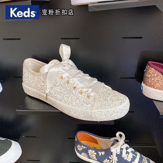 Keds KateSpade รองเท้าผ้าใบลําลอง ส้นแบน ติดประดับเลื่อม เหมาะกับฤดูใบไม้ร่วง สําหรับสตรี 2021