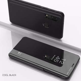 ซองหนังหุ้มป้องกันแบบฝาพับอัจฉริยะ Huawei Enjoy 10 Plus Nova 6 7i 6se Honor V30 Pro Play Vertical Mirror Case Back Cover