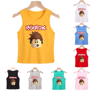 เสื้อกล้ามผ้าฝ้ายพิมพ์ลายการ์ตูน Roblox แฟชั่นสําหรับเด็ก 8 สี 90-140 ซม