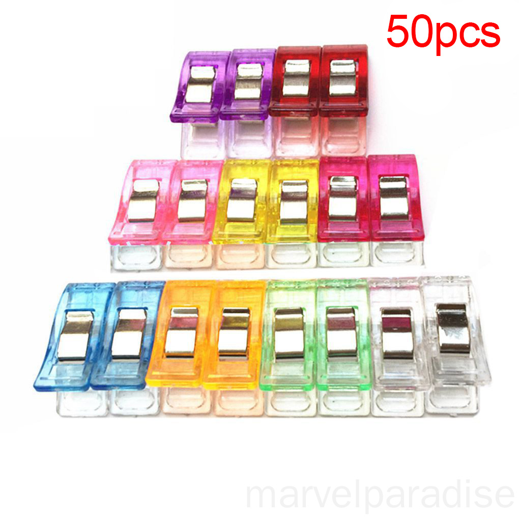 50 ชิ้น / เซต คลิปหนีบ พลาสติก เย็บผ้า ควิลท์ โครเชต์ สี ไม้หนีบผ้า DIY ถักนิตติ้ง แคลมป์ สีสุ่ม MAPDE