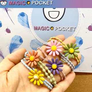 【Magic Pocket】ยาวรัดผมลายดอกไม้ดอกเดซี่ สไตล์เกาหลี🌼 รุ่นฮิตยอดนิยม  เครื่องประดับผมยางรัดผมลายดอกเดซี่ ขายปลีกZJ002