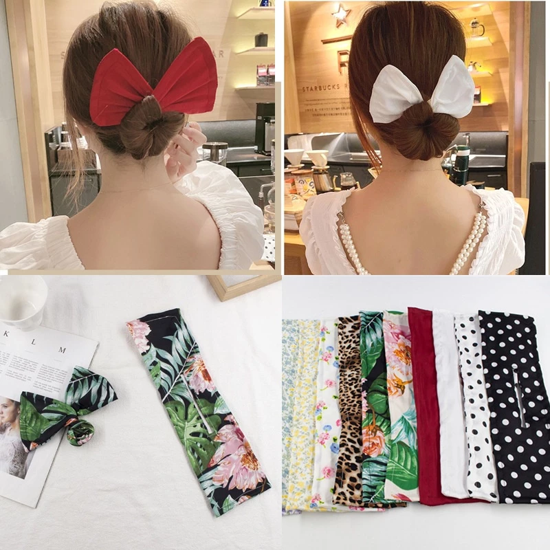 Bun Hair Tie พิมพ์ผ้า Twister คลิปผม Bun เชือกผม Twist Bun เครื่องมืออุปกรณ์เสริมผม