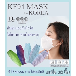[แพ็ค10ชิ้น]KF94 4D MASKหน้ากากอนามัยเกาหลี กันฝุ่น กันไวรัส ทรงเกาหลี 4D หน้ากากอนามัย เกาหลี