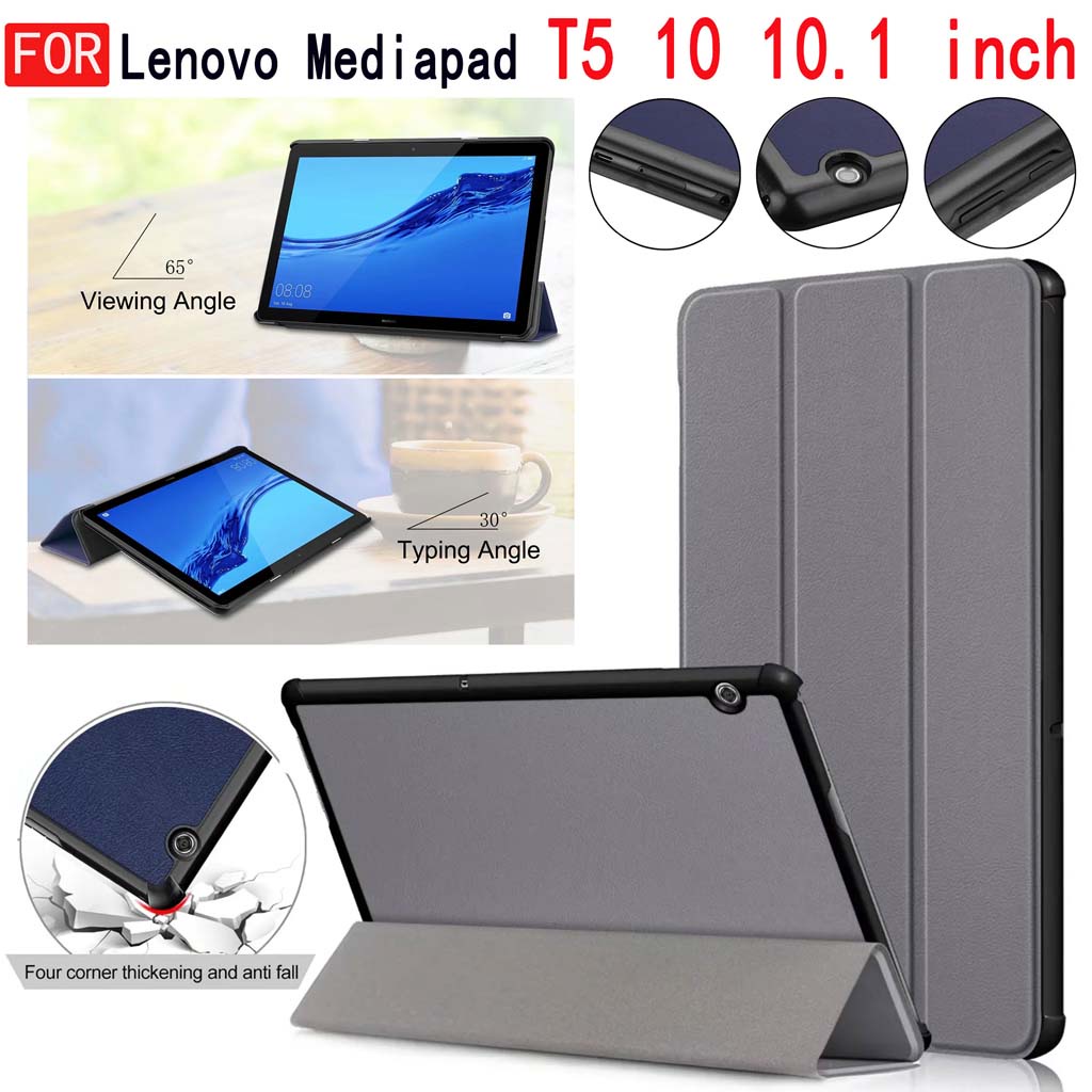 เคสสําหรับ Huawei Mediapad T5 10 10.1 inch AGS2-W09/L09/L03/W19 เคสหนัง PU แบบตั้งได้พับได้สําหรับ H