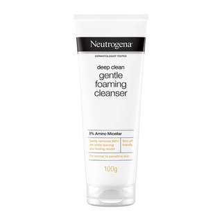 Neutrogena นูโทรจีน่า ดีพ คลีน เจนเทิล โฟมมิ่ง คลีนเซอร์ 100,175 มิลลิลิตร