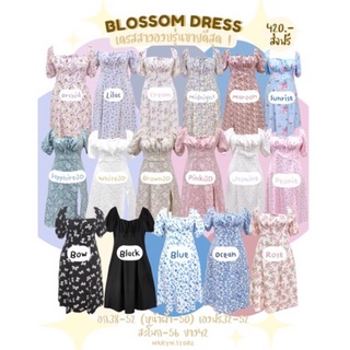 Blossom Dress เดรสยาวผ่าหน้าสมอคหลังไซส์ใหญ่ (รวมสีทั้งหมด) พร้อมส่ง