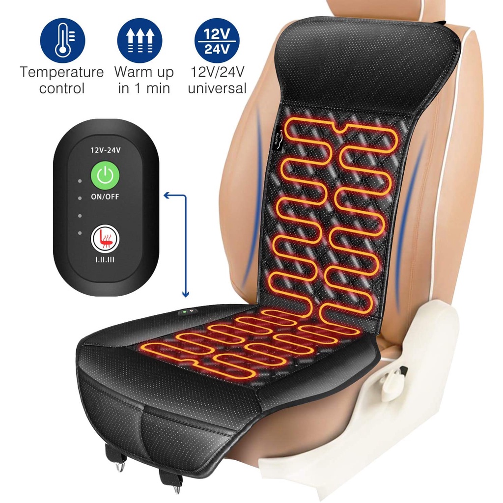 12V/24V Car Seat Heater 120CM Lengthen Heated Car Seat Cover Warm Car  Heating Mat